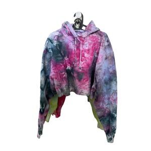 GBY Ice Dye Champion Reverse Weave Cropped Hoodie